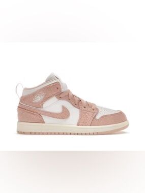 Nike Air Jordan 1 Low Pink and White Leather Sneakers